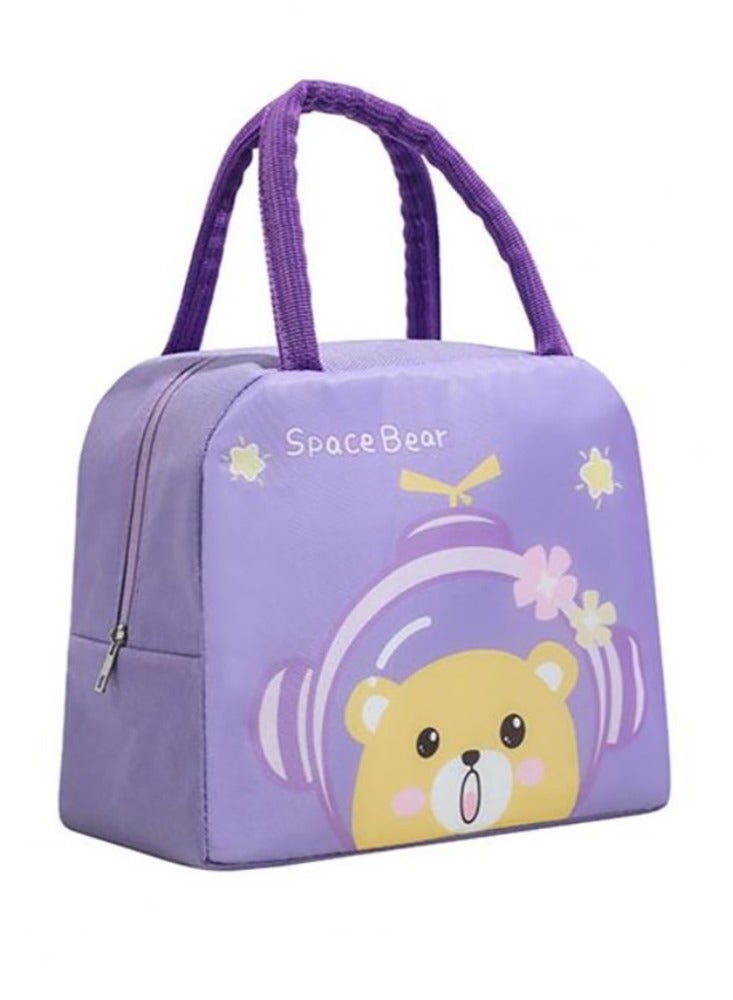 Cartoon Animal Print Lunch Bag Portable Insulated Cooler-Bear  - Image 1