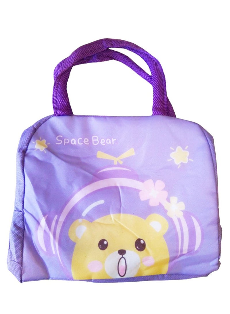 Cartoon Animal Print Lunch Bag Portable Insulated Cooler-Bear  - Image 2