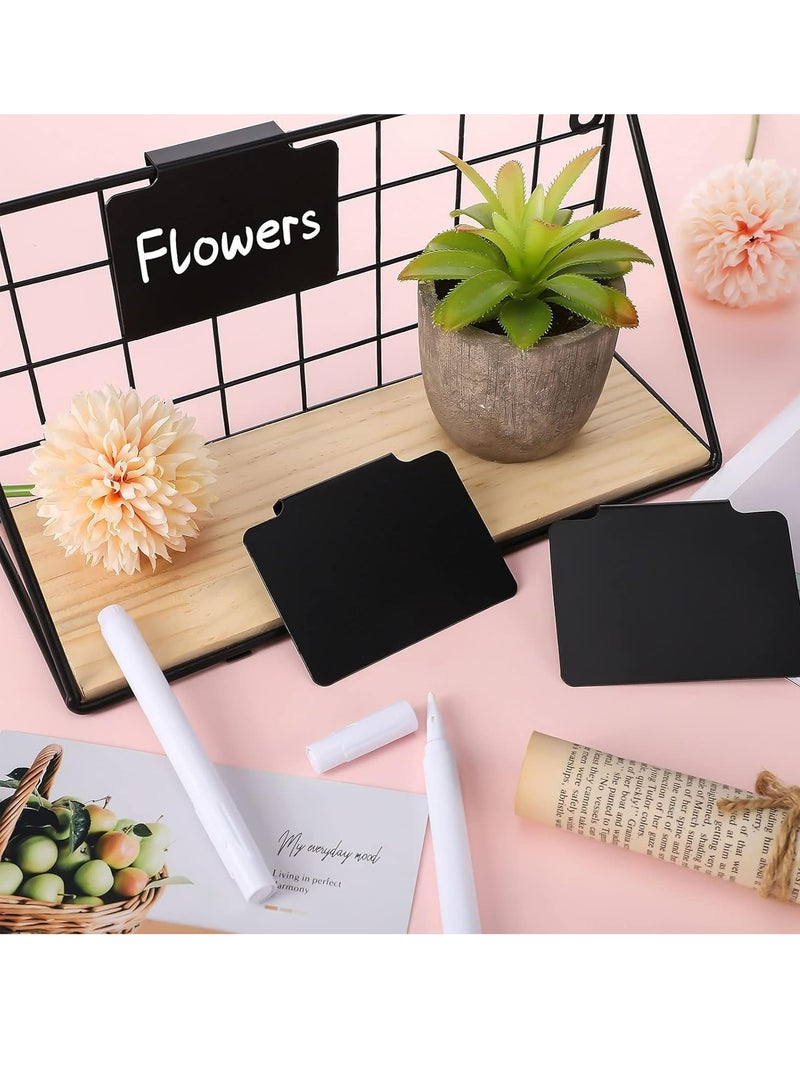 Loquat Plastic Basket Bin Label Clip Price Tag Holders with White Chalk Markers for Storage Goods - Image 5