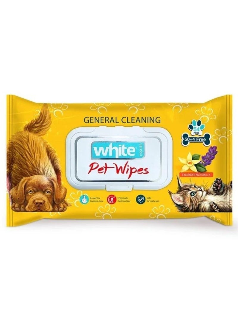 White White Animal Wet Wipes 54 Wipes Pack of 5X54
