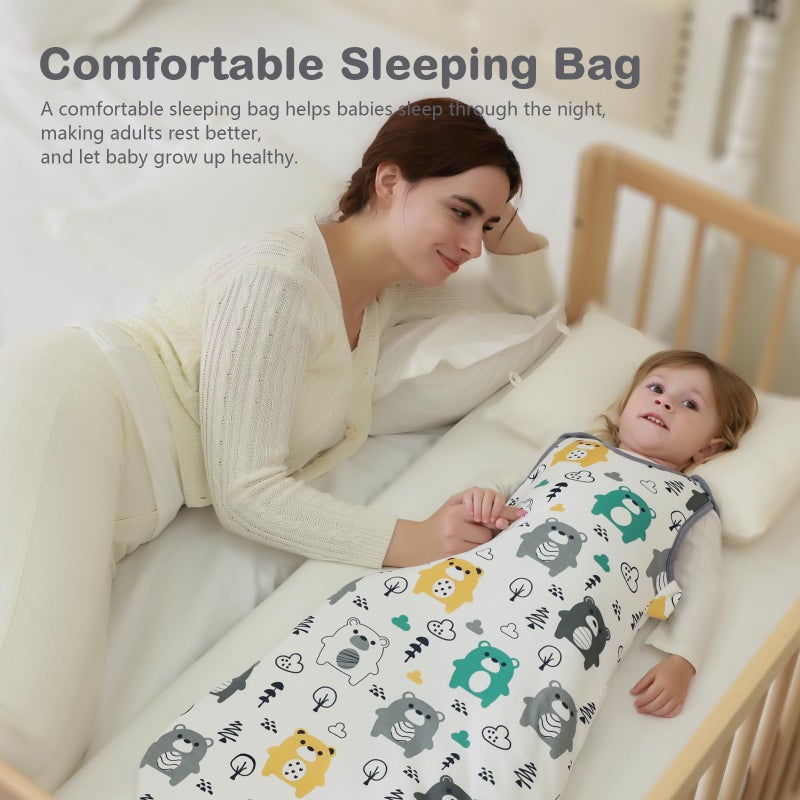 GRSSDER Mosebears Baby Winter Sleeping Bag - 2.5 Tog, 100% Cotton, Various Sizes From Birth to 18 Months, All Year Round Use - Image 2
