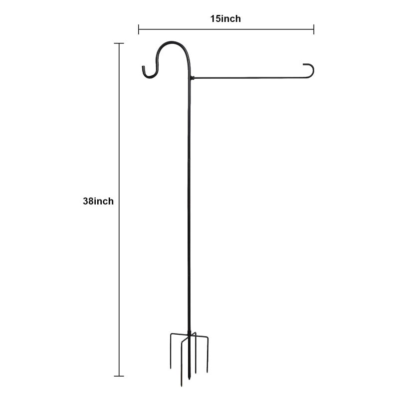 ESTTOP Heavy-Duty Garden Flag Stand with Shepherd's Hook Holder â€“ Sturdy Metal Frame for 12x18 Inch Flags & String Lights, Weather-Resistant Outdoor Lawn, Patio, Yard Decorations - Image 4