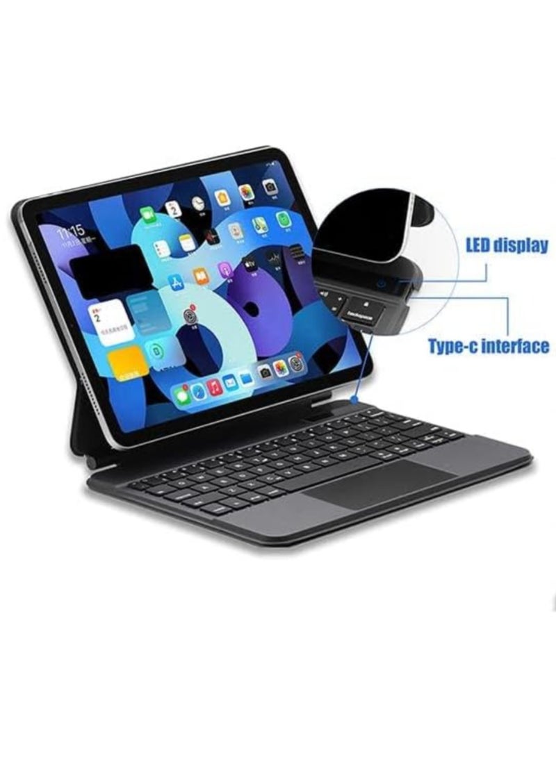 AROAQ Wireless Magic Keyboard for iPad Arabic + English-black-iPad Pro 11/Air 10.9 inch - Image 3