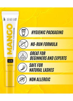 Stacy Lash Cream Remover For Eyelash Extension Glue Mango Stacy Lash (0.52Oz / 15G) / Gbl Free/Fast Lash Adhesive Dissolution Time 60 Sec/Mild Formula/Not Liquid/Professional Supplies  - Image 4