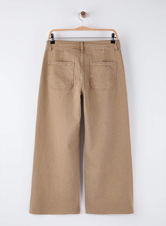 trendyol MidWaisted and WaistDetailed Regular Waist Culotte Jeans - Image 5
