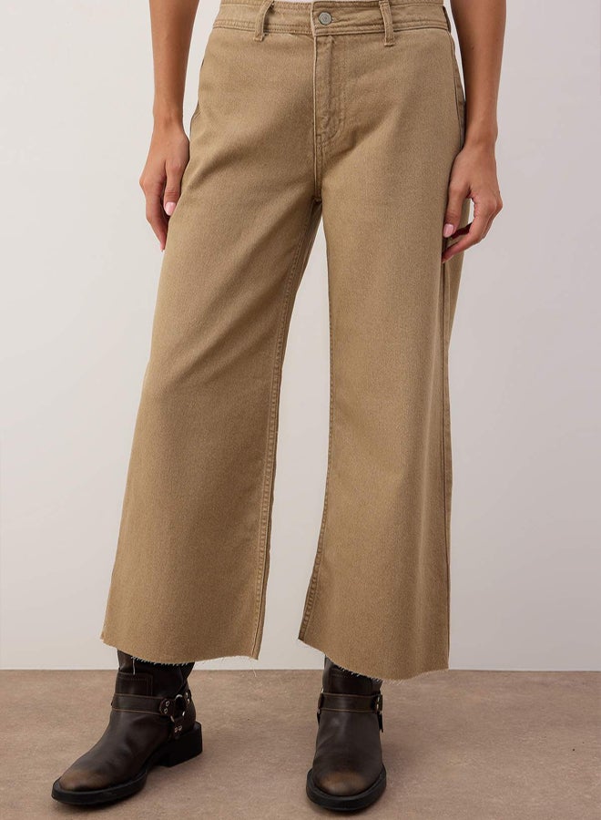 trendyol MidWaisted and WaistDetailed Regular Waist Culotte Jeans - Image 3