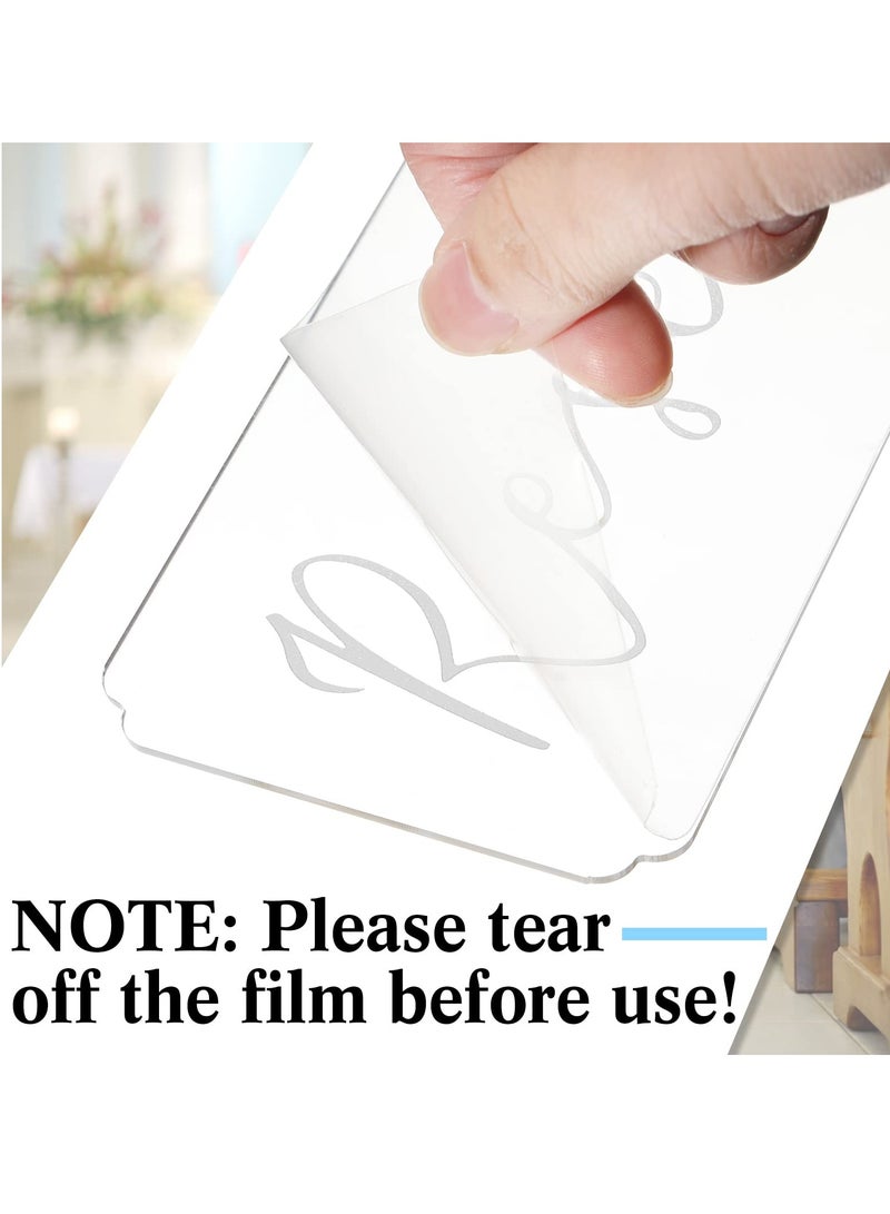 SYOSI 6 Pieces Reserved Signs for Wedding Chairs, Chair Placeholder Seating Signage Reserved Hanging Sign Acrylic Tag for Wedding Church Restaurant Office Party (White Lettering) - Image 3