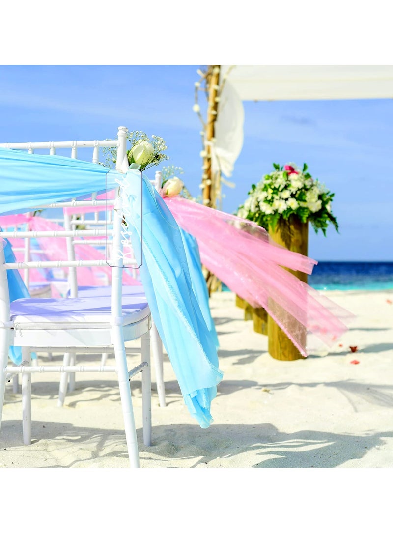 SYOSI 6 Pieces Reserved Signs for Wedding Chairs, Chair Placeholder Seating Signage Reserved Hanging Sign Acrylic Tag for Wedding Church Restaurant Office Party (White Lettering) - Image 2