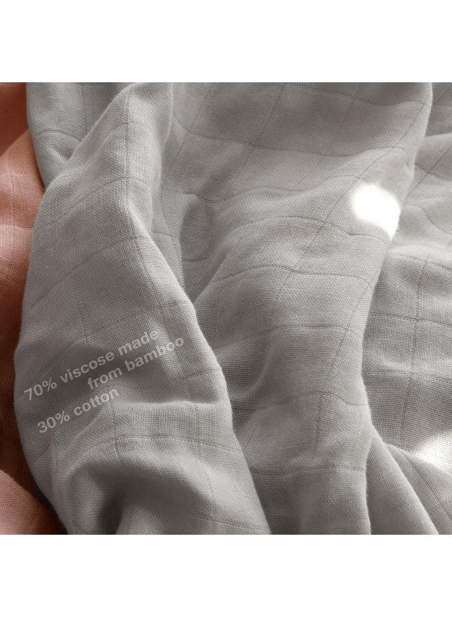 Coldwind Coldwind Muslin Bedside Sleeper Bassinet Sheets, 2 Pack, Soft Breathable Viscose Made from Bamboo, Grey, 34"x21"x5"  - Image 2