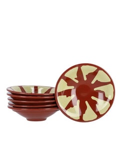 ALMUFARREJ Plates for beans and chickpeas 4 pieces 12 cm Brown / Beige  - Image 1