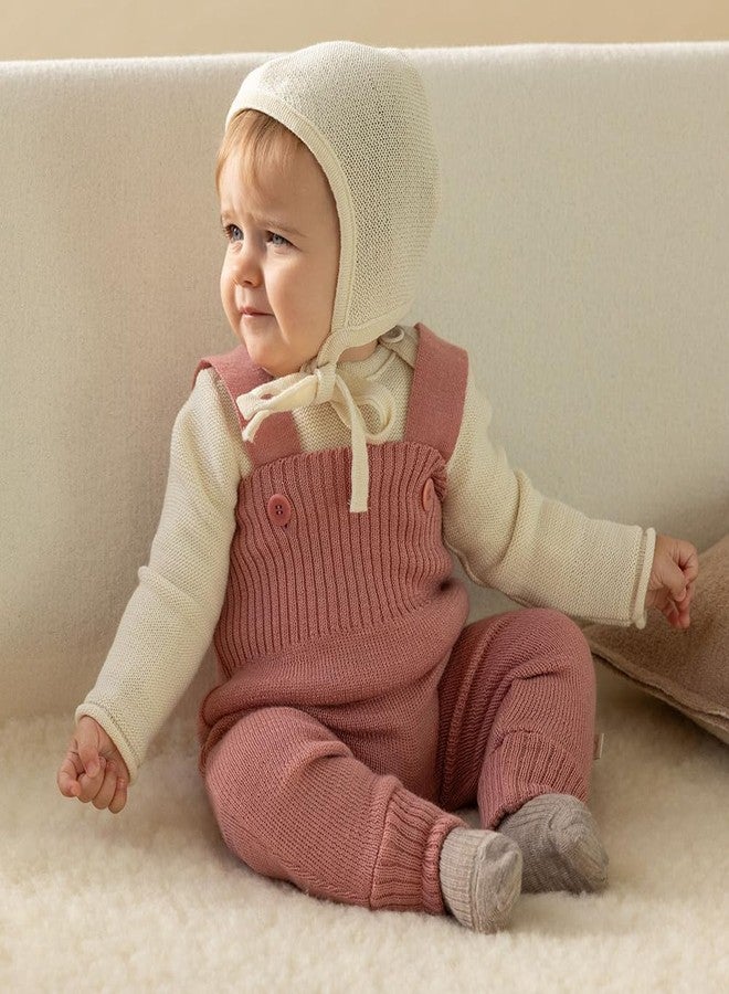 Ecoable Baby Merino Wool Pants, Organic Knit Overalls with Shoulder Straps | Warm Ribbed Trousers for Boys and Girls, Soft Winter Clothing (EU 86-92, Dove Blue) - Image 2