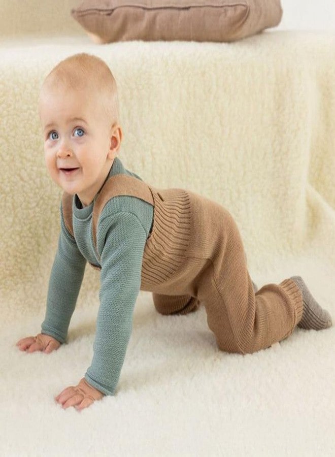 Ecoable Baby Merino Wool Pants, Organic Knit Overalls with Shoulder Straps | Warm Ribbed Trousers for Boys and Girls, Soft Winter Clothing (EU 86-92, Dove Blue) - Image 3