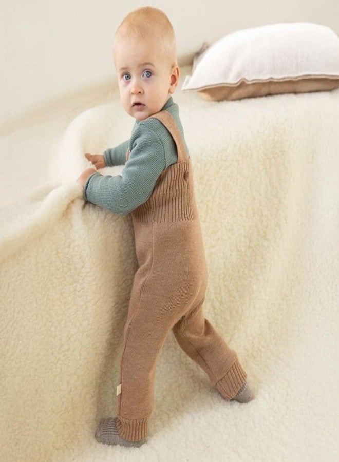 Ecoable Baby Merino Wool Pants, Organic Knit Overalls with Shoulder Straps | Warm Ribbed Trousers for Boys and Girls, Soft Winter Clothing (EU 86-92, Dove Blue) - Image 4