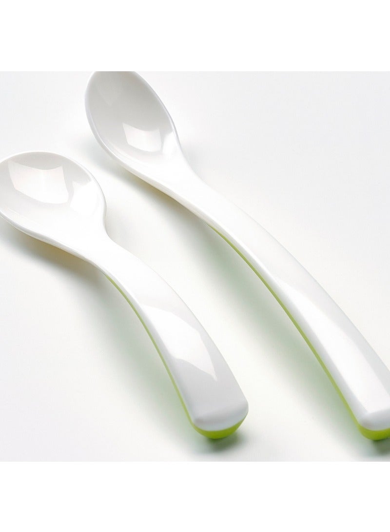 Borja Feeding Spoon and Baby Spoon, White/Green - Image 2