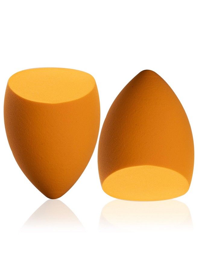 AGARO Complexion Sponge Make Up Sponge Set Foam Technology For Liquid Foundation Creams And Powder Latex Free Wet And Dry Makeup Set Of 2 Orange - Image 1