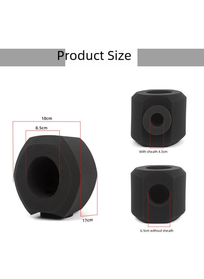 F2 Live Broadcast Microphone Sound Absorption Cotton Sound Insulation Sponge Cover Windproof Noise Reduction Dynamic Coil Condenser Microphone Blowout Prevention Sponge Cover - Image 5