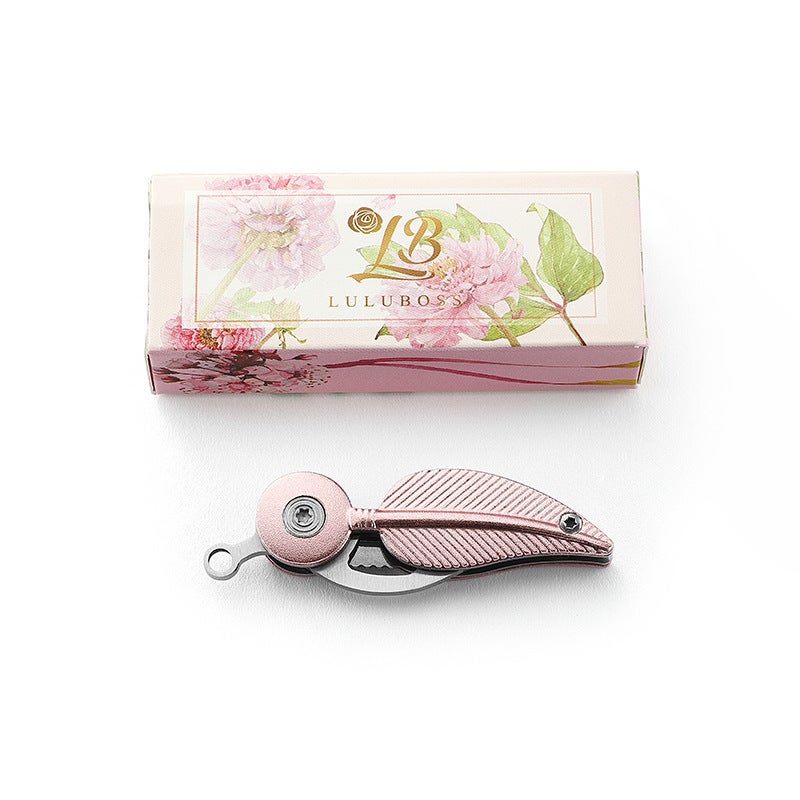 Mini Folding Knife Durable Material Multi-functional Design - Portable Carry Keychain Knife with Creative Feather Detail for Girls Indoor Outdoor Daily Use - Image 1