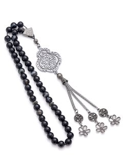 Subhati Gandeel Prayer Beads ( Misbah ) with metal Parts and Agate Stone | 8 MM Beads - 45  - Image 2