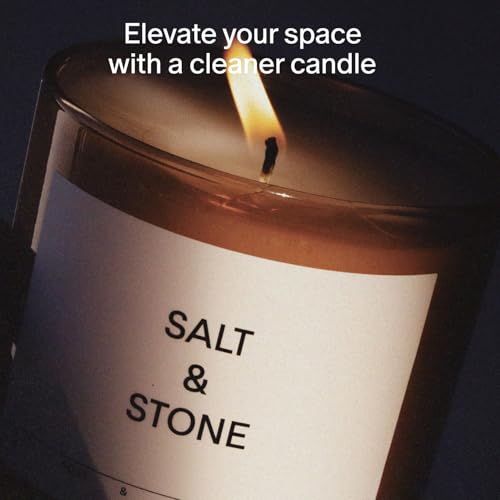 SALT & STONE Scented Candle for Women & Men | Hand-Poured, Aromatic & Fragrant | Coconut & Soy Blend Wax | 100% Cotton Wick | Long-Lasting 50 Hour Burn Time (8.5 oz) (Black Rose & Oud) - Image 2