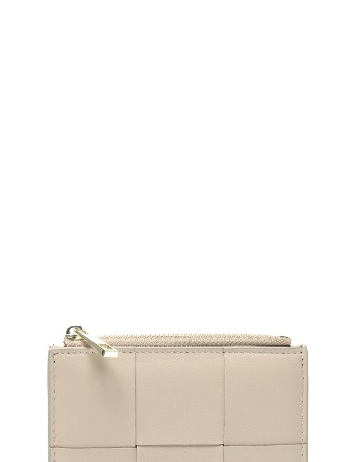 Loquat Leather Hand-Woven Wallet Beige  - Image 2