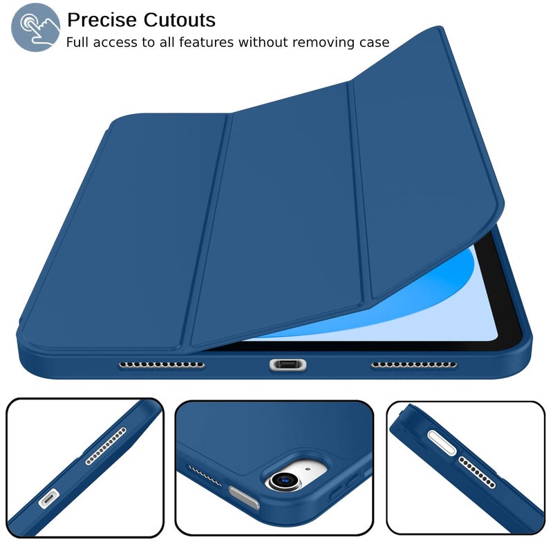 iMieet iPad (A16) Case 11th Gen/iPad 10th Generation Case [11-Inch 2025/10.9 Inch 2022] with Pencil Holder, Trifold Stand Smart Cover with Soft TPU Back,Auto Wake/Sleep(Navy Blue) - Image 2