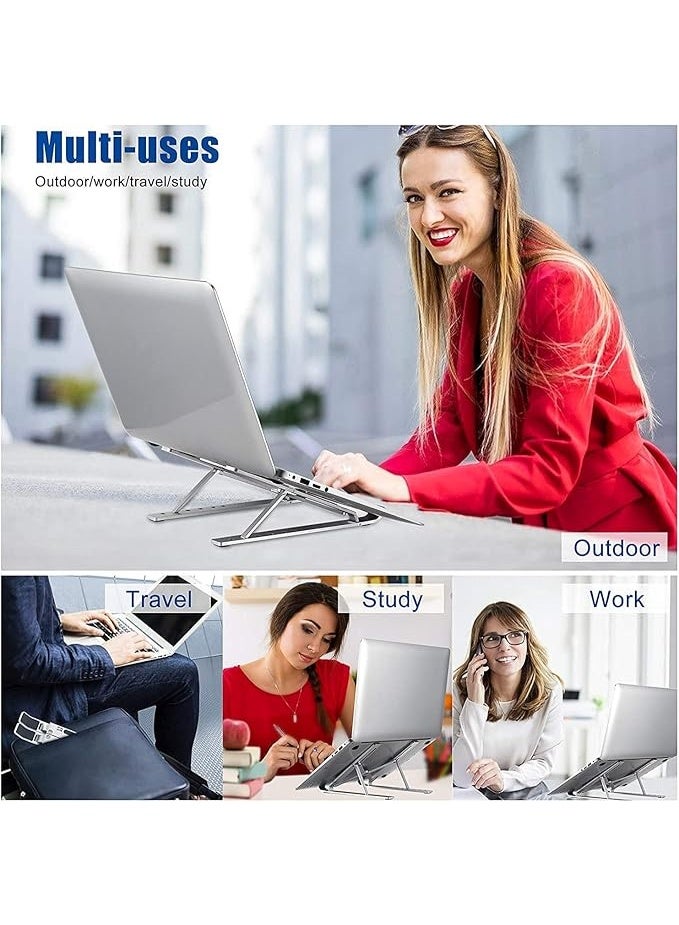 Adjustable Portable Laptop Stand, Aluminum Foldable Riser with 6 Height Levels, Compatible with 10-15.6” Laptops - Image 5