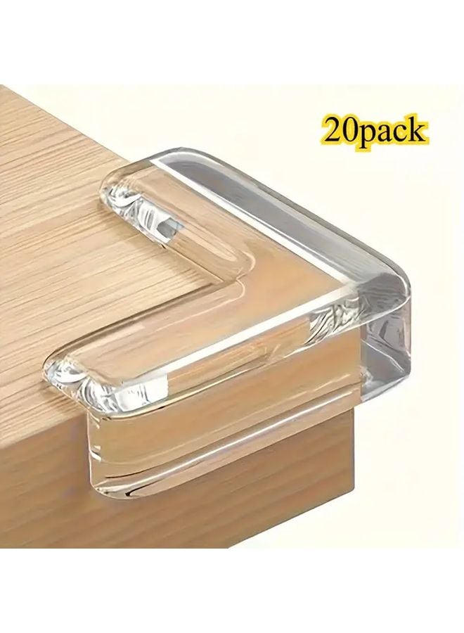 20 Pcs Transparent Safety Corner Protectors High Adhesive Gel For Tables Furniture - Image 2