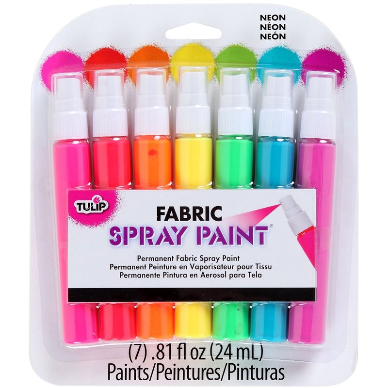 Tulip Fabric Paint Permanent Spray on Paint Set 7 Pack Neon - Image 2