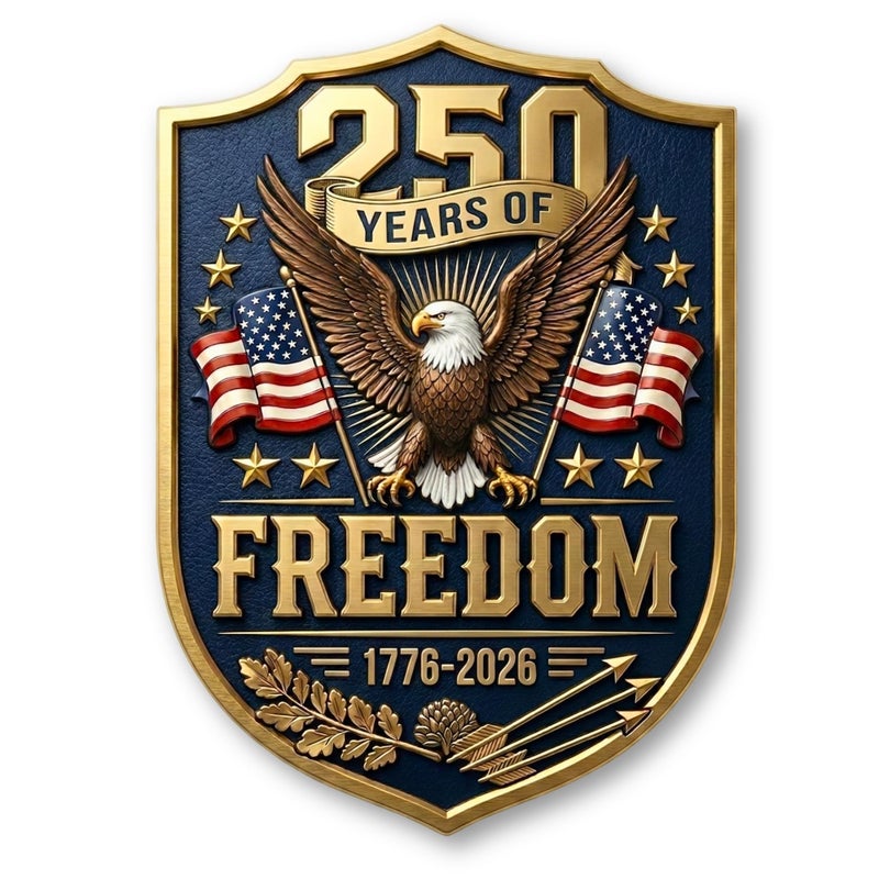 KATINAT Car Stickers and Decals 2 Pack USA 250th Anniversary Vinyl Patriotic Stickers American Flag Decal with Eagle Cross Design 250 Years of Freedom Decals for Vehicles Trucks Laptop - Image 3