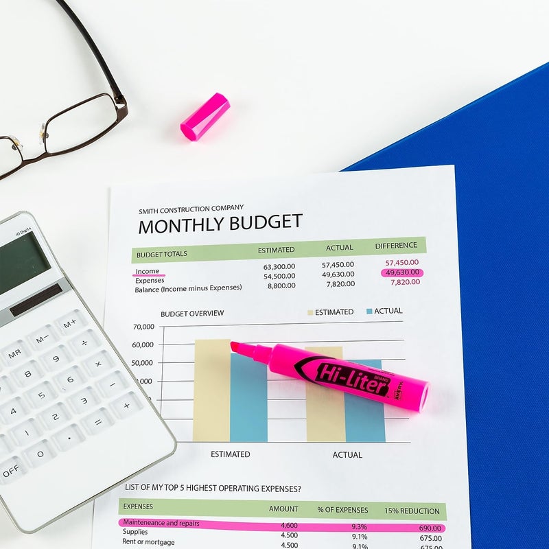 Avery Hi-Liter Desk-Style Highlighters, Smear Safe Ink, Chisel Tip, 12 Fluorescent Pink Highlighters (24010) - Image 2