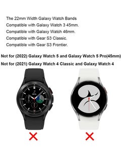 Y&D Compatible with Galaxy Watch 45mm/46mm Bands, 2 Pack Genuine Leather 22mm Strap Black Buckle, for Gear S3 Frontier Classic Smartwatch Brown+Black  - Image 3