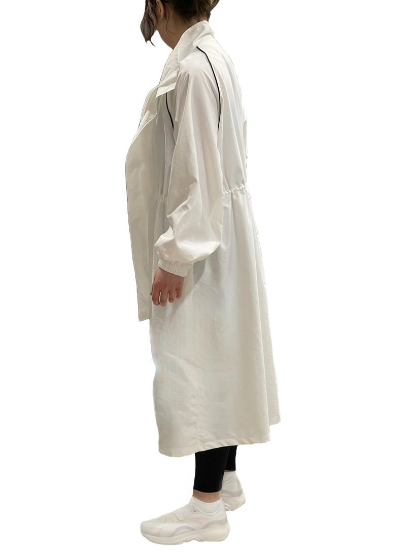 SOLOBUY Midi Trench Coat, Women's Sporty Style, Stand-up Collar  - Image 3