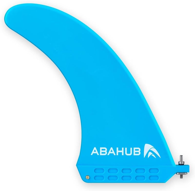 Abahub 8'' SUP Single Center Fin with 1 No Tool Fin Screw, Fiberglass Reinforeced 8 inch SUP Replacement Fins for Surfboard, Stand-up Paddle Board, Longboard, Black/Blue/White - Image 1