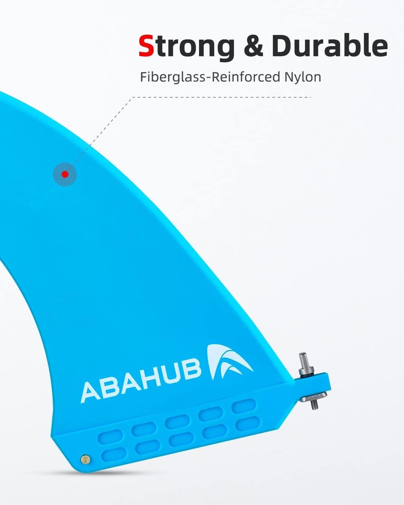 Abahub 8'' SUP Single Center Fin with 1 No Tool Fin Screw, Fiberglass Reinforeced 8 inch SUP Replacement Fins for Surfboard, Stand-up Paddle Board, Longboard, Black/Blue/White - Image 3