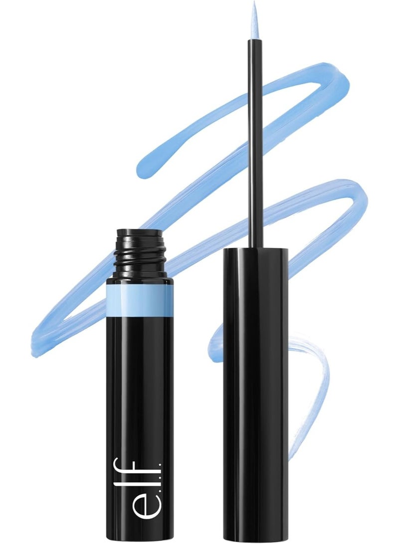 إلف قلم تحديد العيون H2O Proof Inkwell، عالي الصبغة، سائل تحديد العيون المقاوم للماء، لمسة نهائية مطفية، نباتي وخالٍ من القسوة، بلو بيرد - Image 1