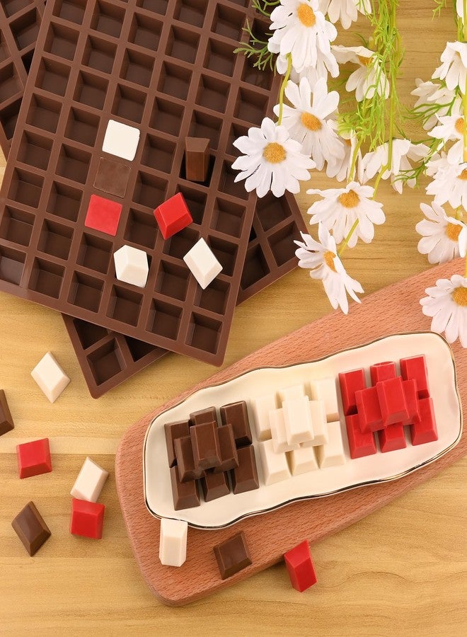 Sakolla 2 Pack Square Chocolate Molds, 72 Cavities Terrace Silicone Molds for Chocolate, Candy, Gummy, Jelly, Ganache, Ice Cubes (Brown) - Image 5