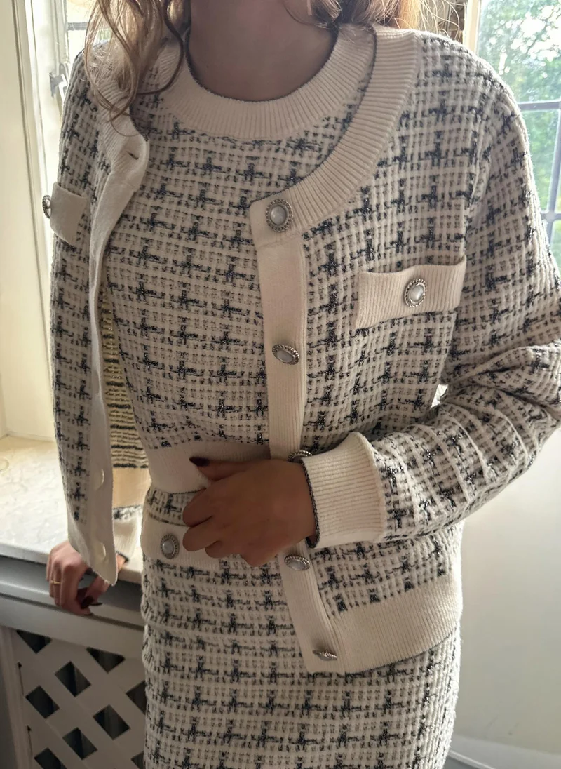 Lichi Cardigan with fine ornamentation