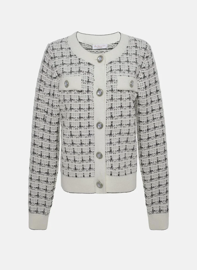Lichi Cardigan with fine ornamentation
