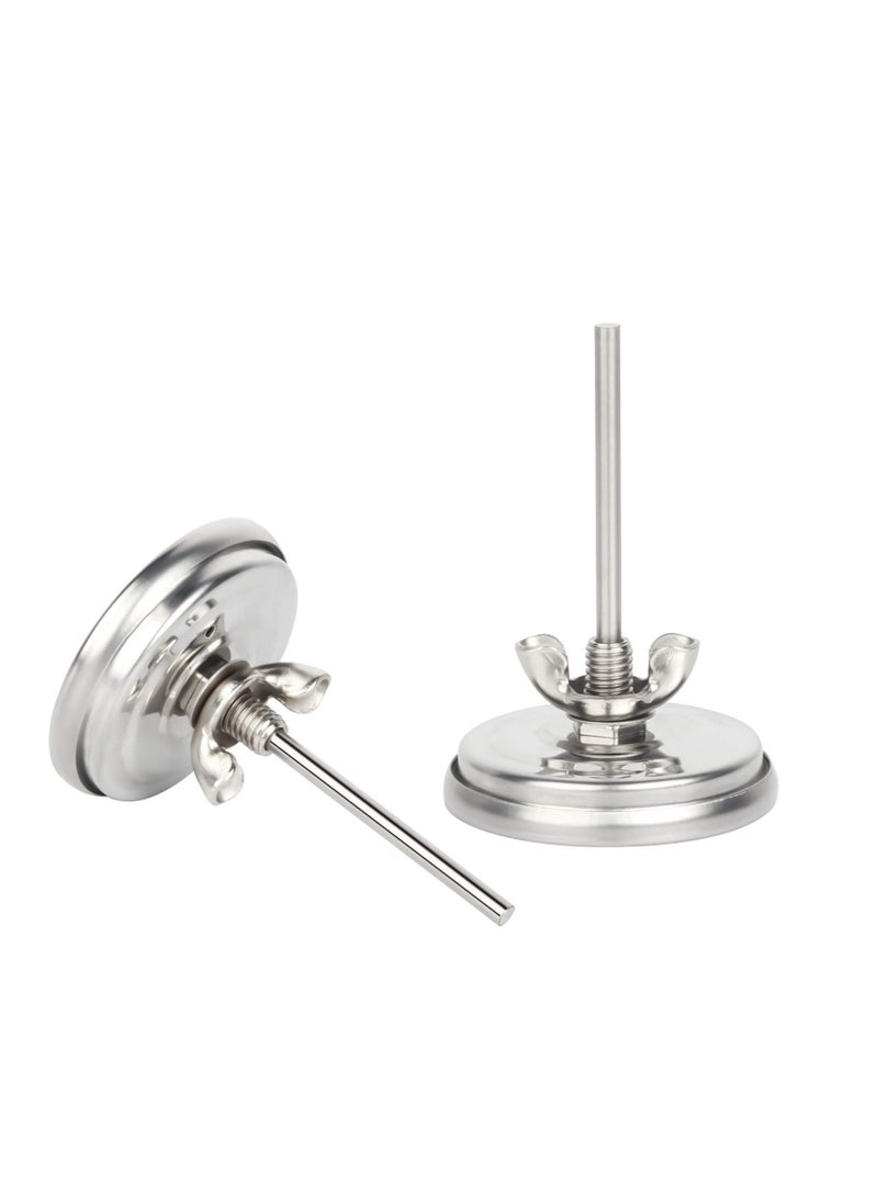 KASTWAVE مقياس حرارة الشواء، 2 بوصة من الفولاذ المقاوم للصدأ لمقياس حرارة الفحم للشواء، مقياس درجة الحرارة فهرنهايت ومؤشر الحرارة لطهي اللحوم، مقياس حرارة من الفولاذ المقاوم للصدأ (عبوة 2) - Image 2