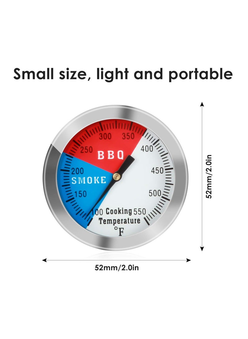 KASTWAVE مقياس حرارة الشواء، 2 بوصة من الفولاذ المقاوم للصدأ لمقياس حرارة الفحم للشواء، مقياس درجة الحرارة فهرنهايت ومؤشر الحرارة لطهي اللحوم، مقياس حرارة من الفولاذ المقاوم للصدأ (عبوة 2) - Image 4