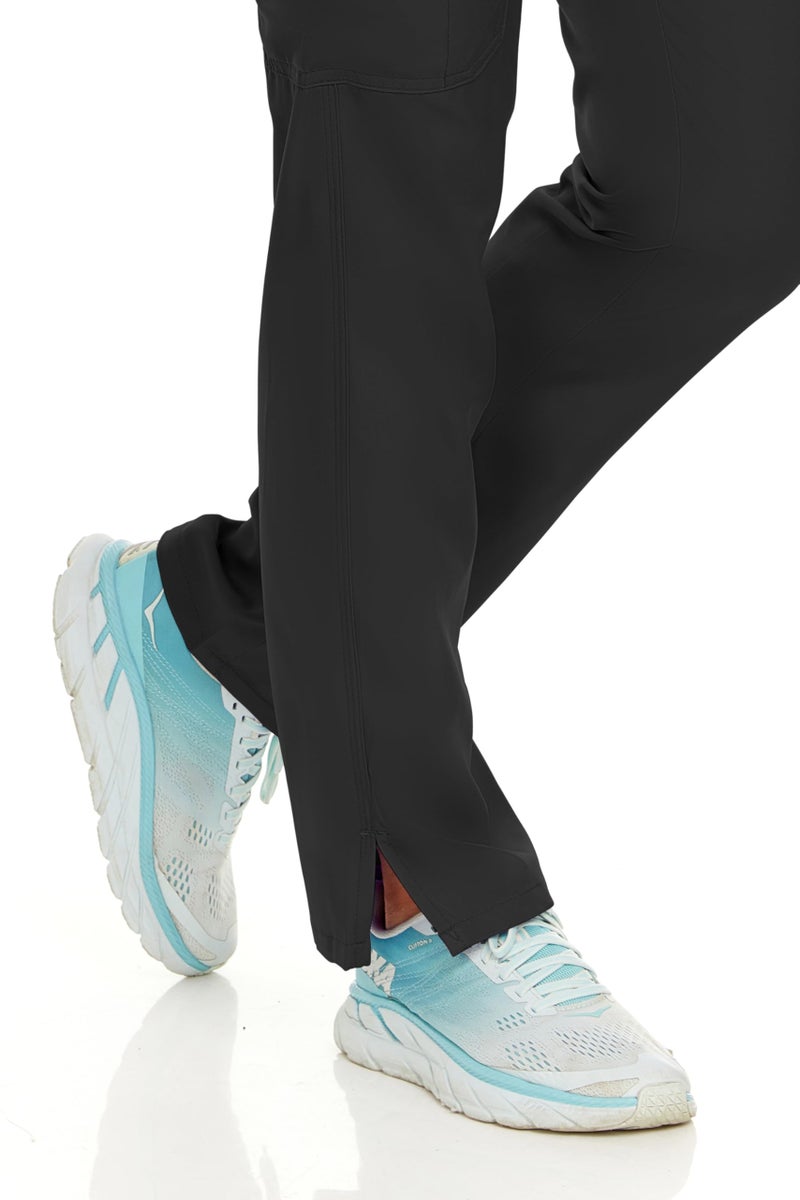 MediChic Women's Straight Leg Seven Pocket Cargo Scrub Pants with 4-Way Stretch Anti-Wrinkle Moisture Wicking Scrubs Black - Image 4