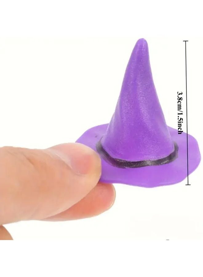 24pcs Mini Witch Hats Purple Black Orange Halloween Party Decorations - Image 2
