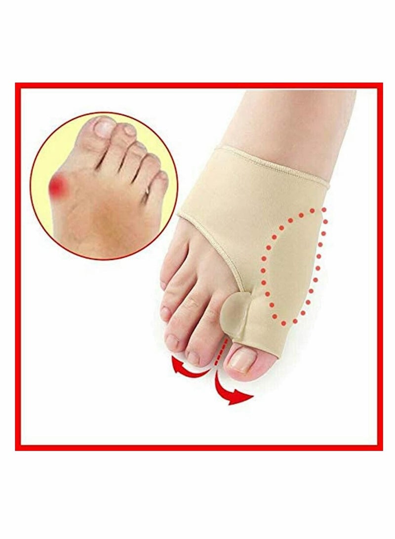 KASTWAVE Correction Pedicure Socks, Silicone Hallux Valgus Corrector Braces, Big Bone Orthopedic Bunion Toes Separator Feet Care Tool (Beige S Size)  - Image 5