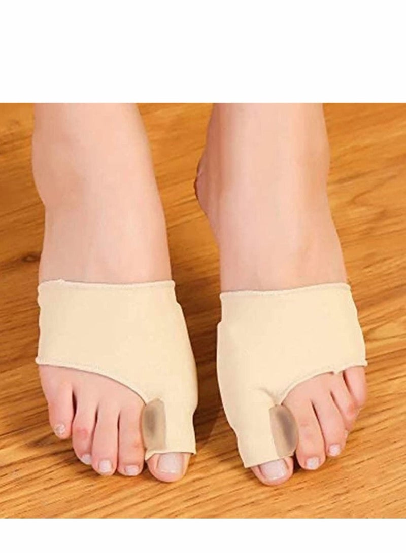 KASTWAVE Correction Pedicure Socks, Silicone Hallux Valgus Corrector Braces, Big Bone Orthopedic Bunion Toes Separator Feet Care Tool (Beige S Size)  - Image 3