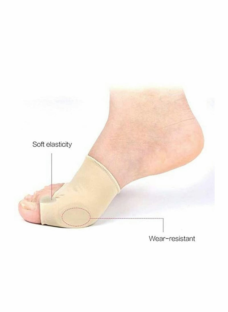 KASTWAVE Correction Pedicure Socks, Silicone Hallux Valgus Corrector Braces, Big Bone Orthopedic Bunion Toes Separator Feet Care Tool (Beige S Size)  - Image 2