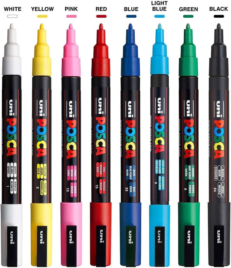 Uniball uni POSCA PC-3M Water-Based Paint Markers - Pack of 8 - Image 5