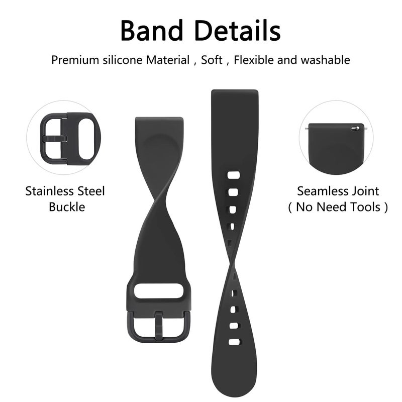 Meliya 4 Pack Watch Bands, 20mm 22mm Quick Release Soft Silicone Replacement Watch Strap for Women Men (22mm, Black+White+Grey+Navy Blue) - Image 3