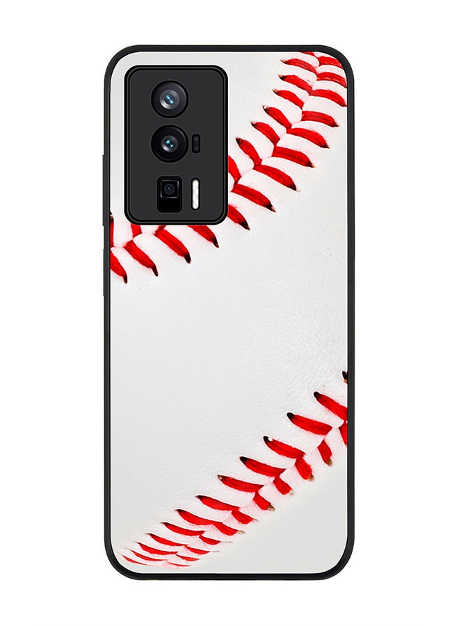 Stylizedd Rugged Black edge case for Xiaomi Poco F5 Pro 5G / Xiaomi Redmi K60 / Xiaomi Redmi K60 Pro Slim fit Soft Case Flexible Rubber Edges Anti Drop TPU Gel Thin Cover - Baseball - Image 1