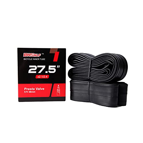 BWSHLF 27.5" Mountain Bike Inner Tubes (2 Pack), Durable Butyl Rubber MTB Bicycle Replacement Fit 2.1-2.4, Presta Valve 48mm - Image 1