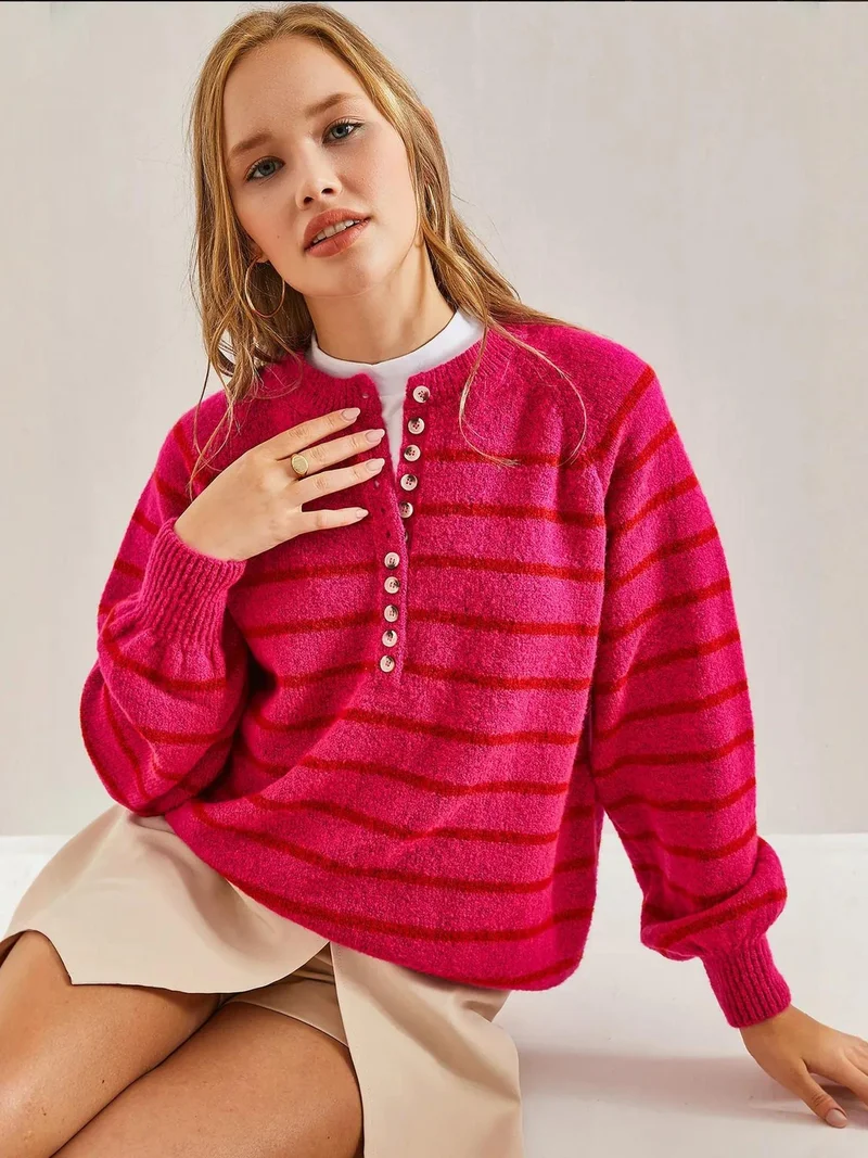 بيانكو لوتشي بلوفر محبوك مخطط من لوتشي